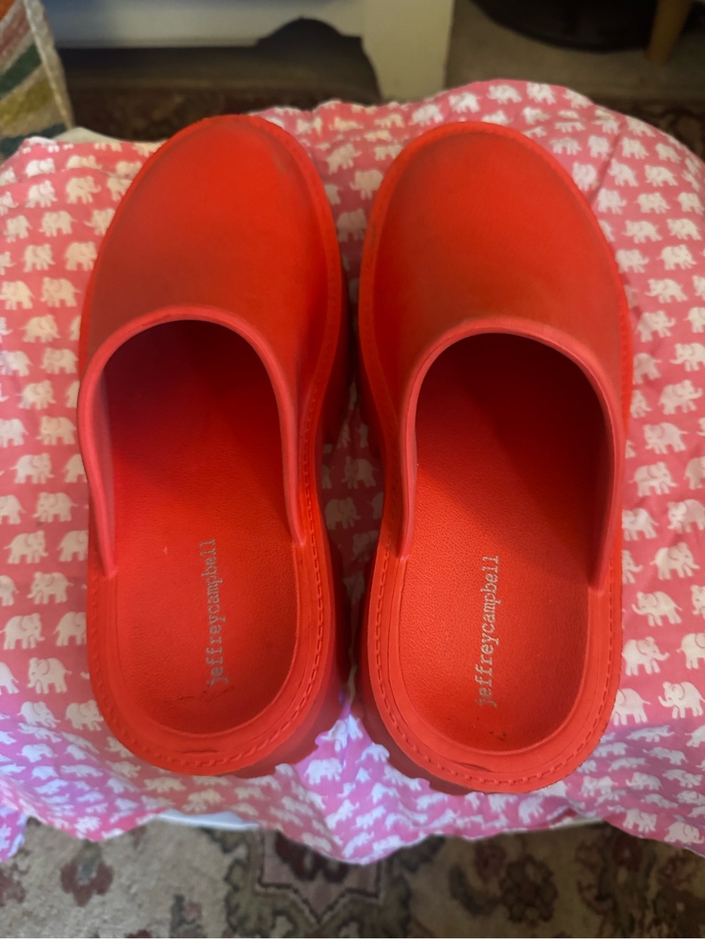 Jeffrey Campbell Bright Red Slip-On Clogs